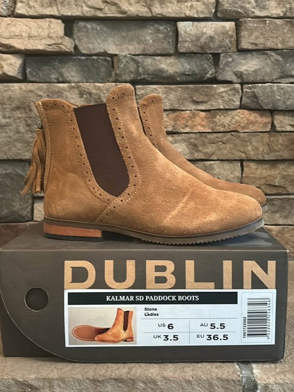 Dublin Kalmar Suede Chelsea Ankle Boots in Stone